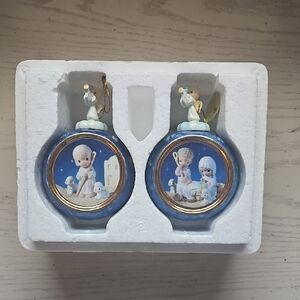 Blue and Gold Angel Ornament Set